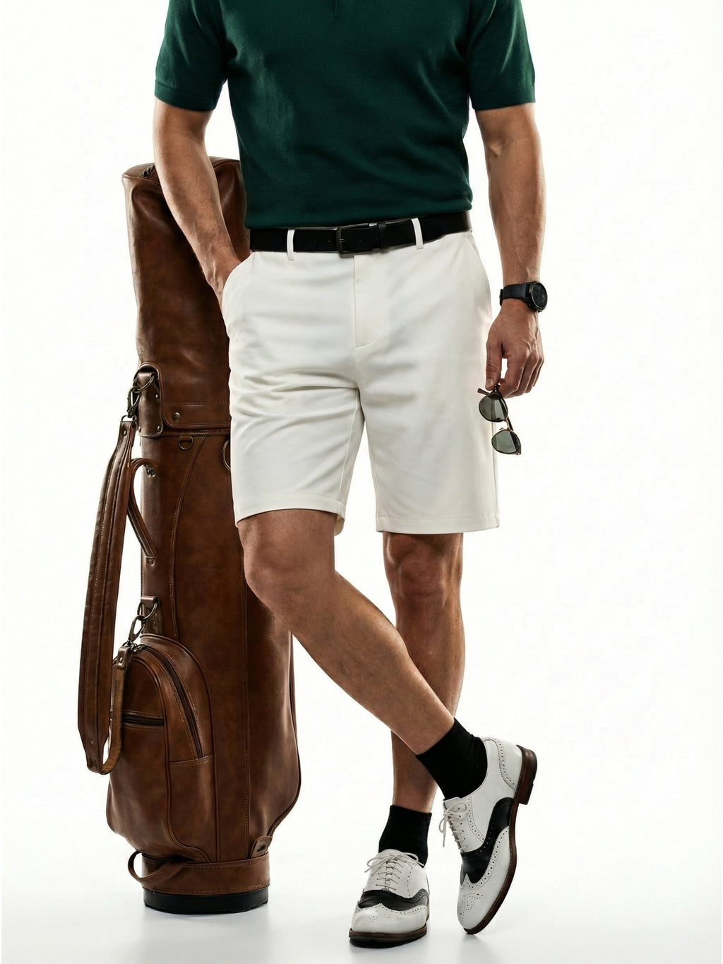 MEILIHUA Men's 9" Golf Shorts with Hidden Expandable Waist, Flat Front Dress Shorts, Lightweight Performance Bermuda