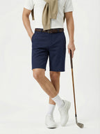 MEILIHUA Men's 9" Golf Shorts with Hidden Expandable Waist, Flat Front Dress Shorts, Lightweight Performance Bermuda