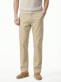 MEILIHUA Men's Business Casual Pants - Lightweight Stretch Cotton Chinos, Elastic Waist Flat Front Trousers for Spring Summer