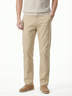 MEILIHUA Men's Business Casual Pants - Lightweight Stretch Cotton Chinos, Elastic Waist Flat Front Trousers for Spring Summer