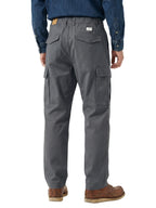 Men's Heavyweight Cargo Pants Regular Fit 100% Cotton Multi-Pocket Work Trousers with Elastic Waist
