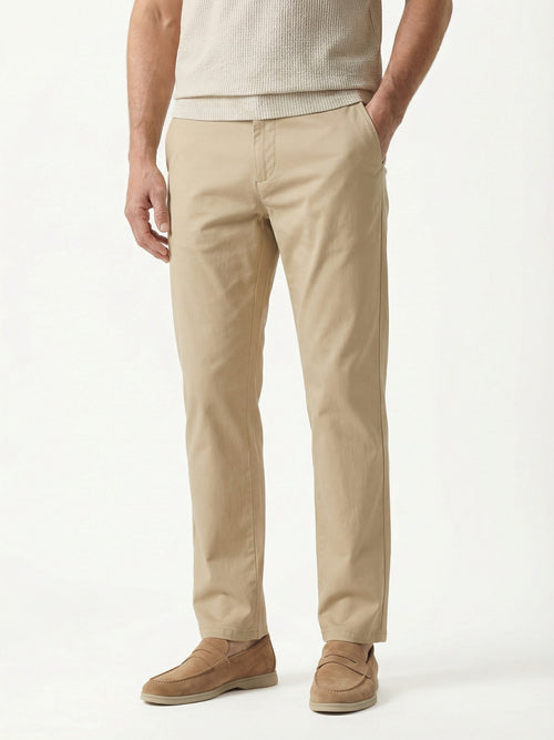 MEILIHUA Men's Business Casual Pants - Lightweight Stretch Cotton Chinos, Elastic Waist Flat Front Trousers for Spring Summer