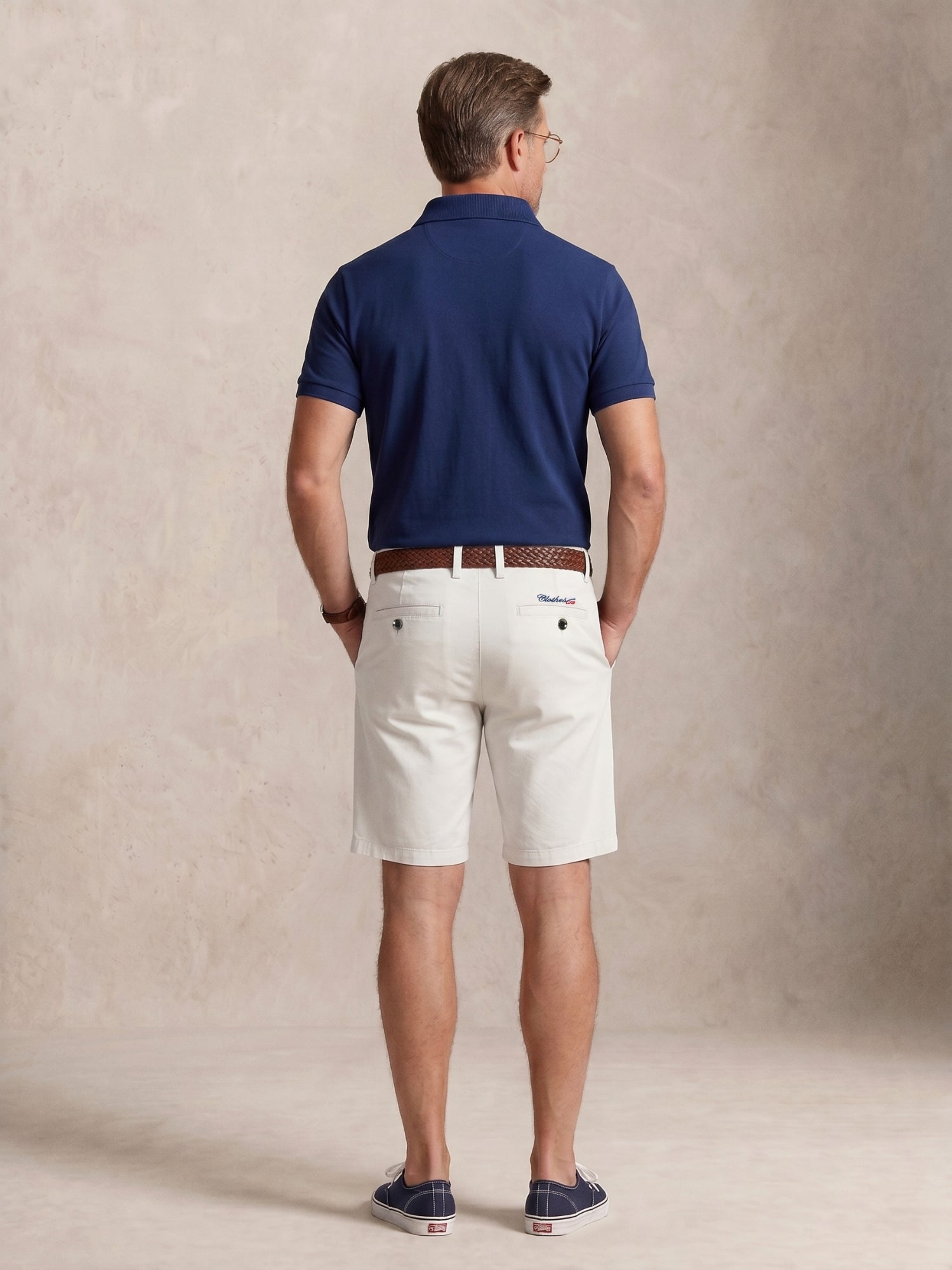 MEILIHUA Men's 9" Inseam Flat Front Golf Shorts, Tailored Fit Casual Chino Shorts with Stretch Waistband