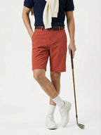 MEILIHUA Men's 9" Golf Shorts with Hidden Expandable Waist, Flat Front Dress Shorts, Lightweight Performance Bermuda