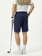 MEILIHUA Men's 9" Golf Shorts with Hidden Expandable Waist, Flat Front Dress Shorts, Lightweight Performance Bermuda