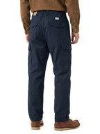 Men's Heavyweight Cargo Pants Regular Fit 100% Cotton Multi-Pocket Work Trousers with Elastic Waist