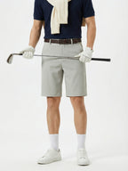 MEILIHUA Men's 9" Golf Shorts with Hidden Expandable Waist, Flat Front Dress Shorts, Lightweight Performance Bermuda