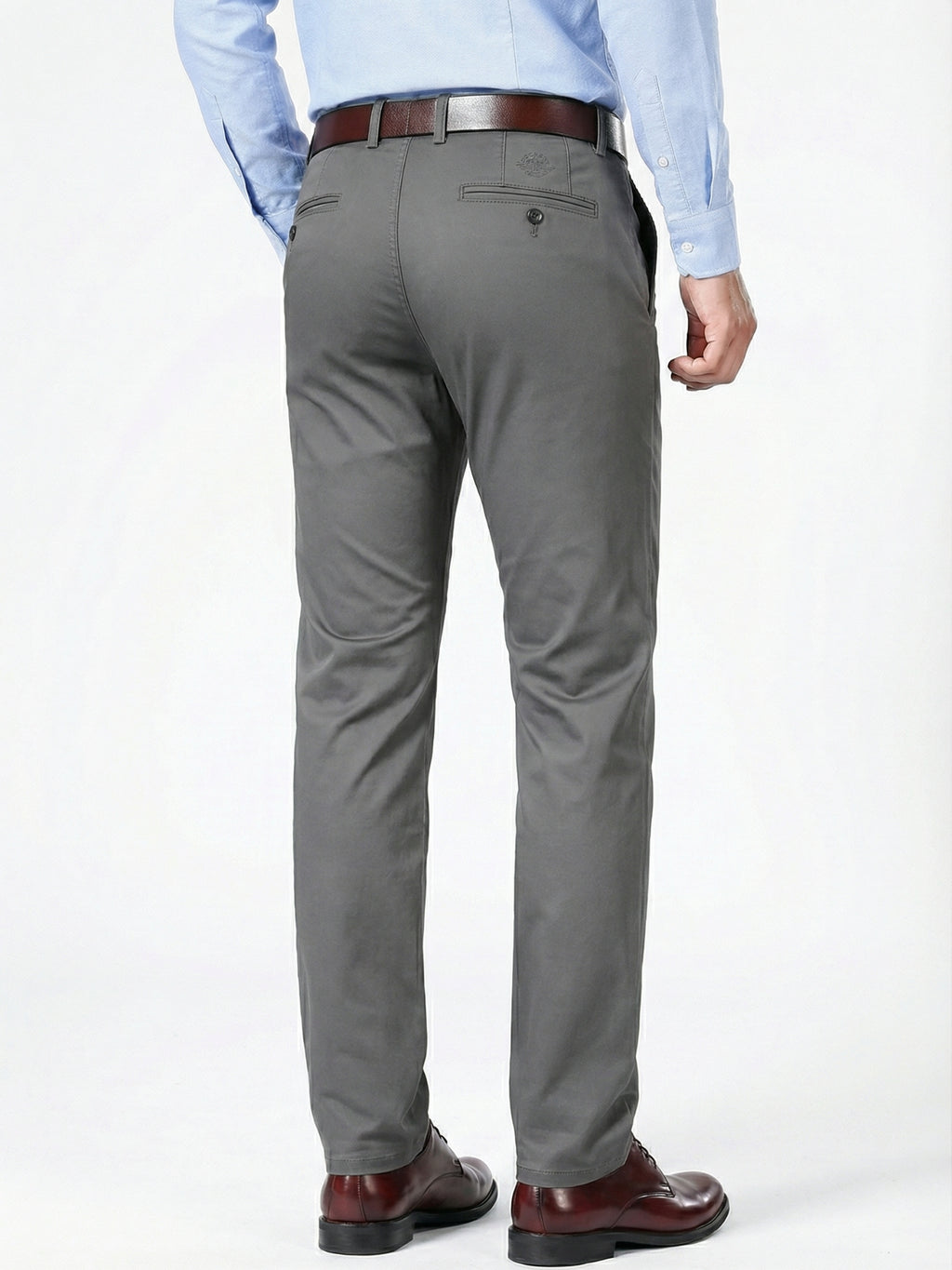 MEILIHUA Men's Premium Cotton Dress Pants - Business Casual Straight Fit with Subtle Embroidery