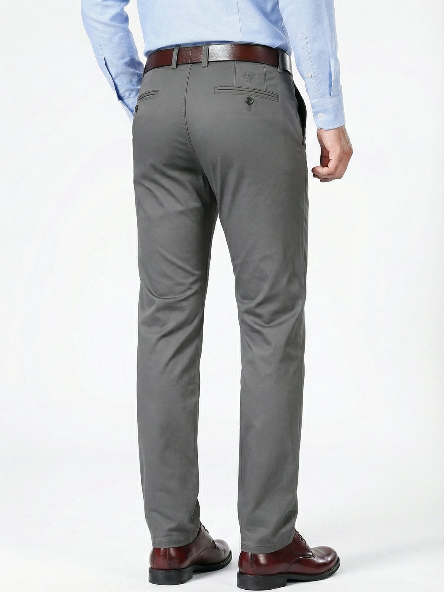 MEILIHUA Men's Premium Cotton Dress Pants - Business Casual Straight Fit with Subtle Embroidery