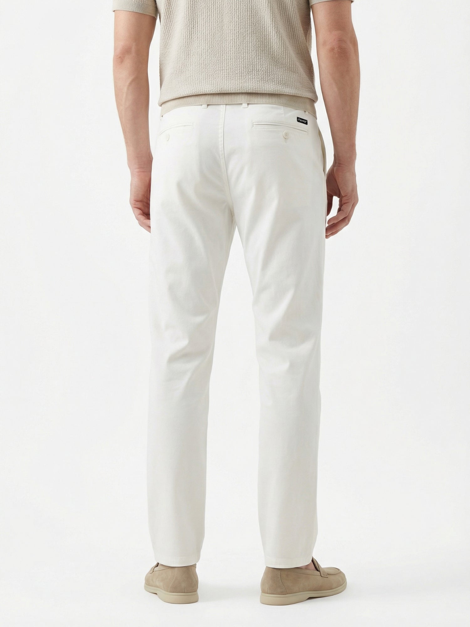 MEILIHUA Men's Business Casual Pants - Lightweight Stretch Cotton Chinos, Elastic Waist Flat Front Trousers for Spring Summer