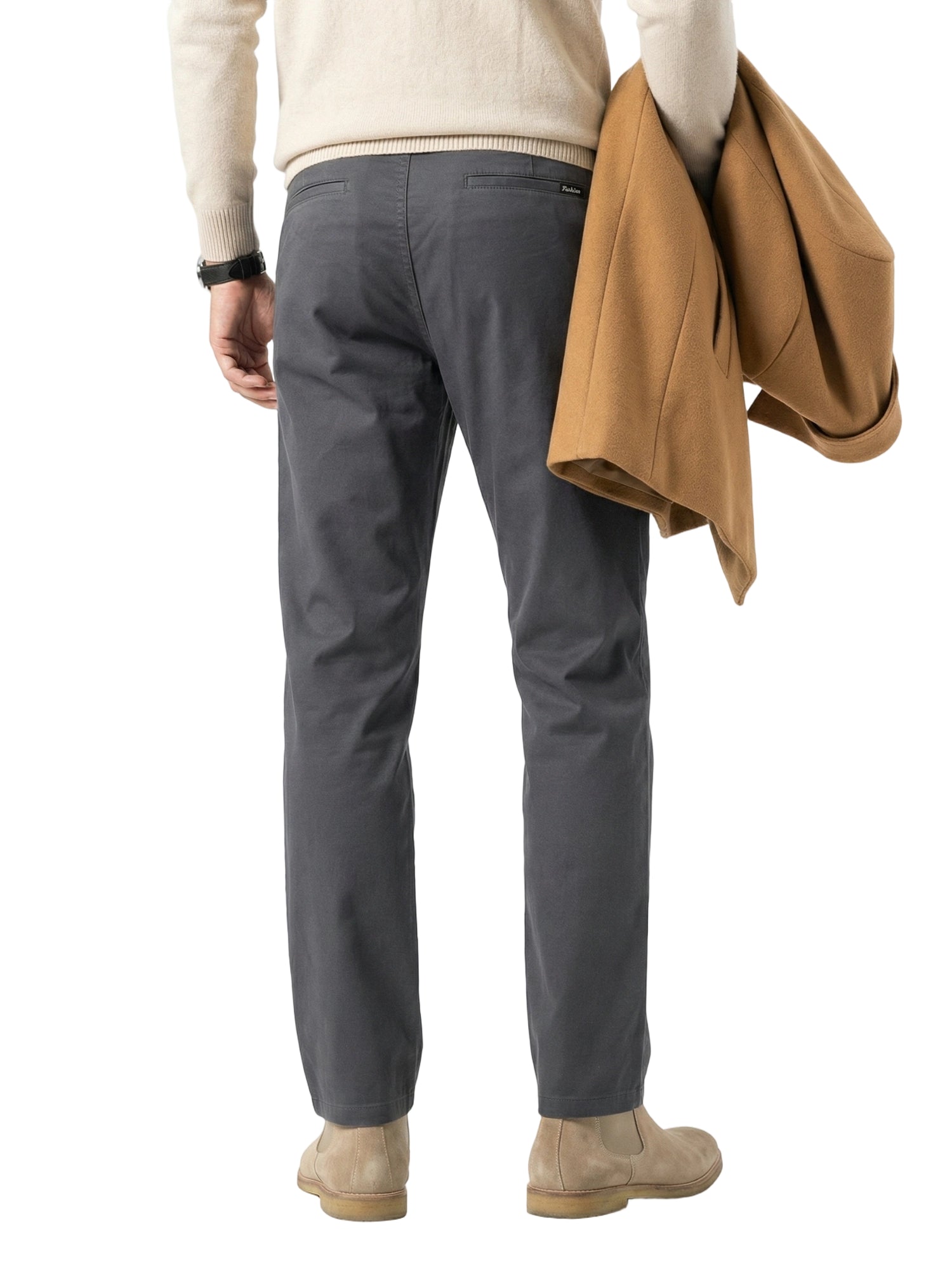MEILIHUA Men's Stretch Chino Pants – 97% Cotton Business Casual Trousers with Comfort Waist – Lightweight Straight Fit for Work & Golf