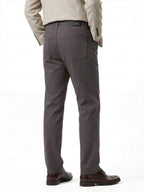 Men's Heavyweight Cotton-Blend Casual Pants - 360GSM Straight Cut with Embossed Detailing (94% Cotton)