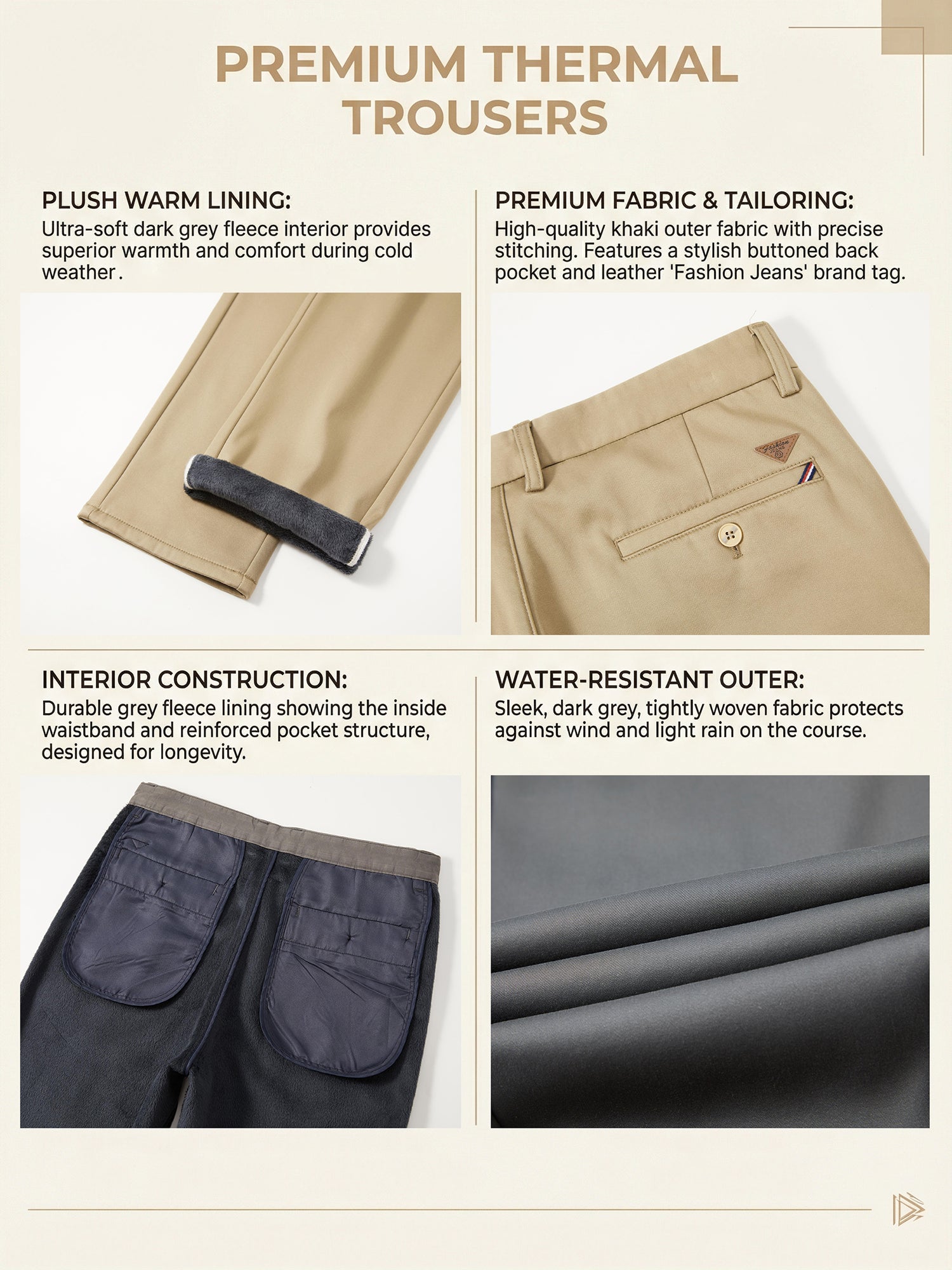 MEILIHUA Men's Fleece Lined Dress Pants Winter Warm Thermal Business Casual Chinos Stretchy Cotton Work Trousers (Black, Navy, Grey, Khaki)