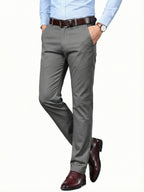 MEILIHUA Men's Premium Cotton Dress Pants - Business Casual Straight Fit with Subtle Embroidery