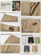 MEILIHUA Men's Stretch Cotton Chino Shorts 5-Pack, Casual Flex Elastic Waist Flat Front Summer Shorts with Pockets (White, Khaki, Black, Grey, Olive)