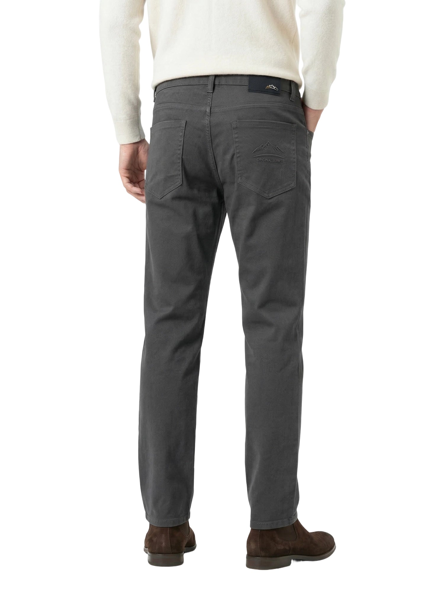 Men's Heavyweight Cotton-Blend Casual Pants - 360GSM Straight Cut with Embossed Detailing (94% Cotton)