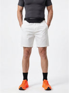 MEILIHUA Men's Stretch Cotton Chino Shorts 5-Pack, Casual Flex Elastic Waist Flat Front Summer Shorts with Pockets (White, Khaki, Black, Grey, Olive)
