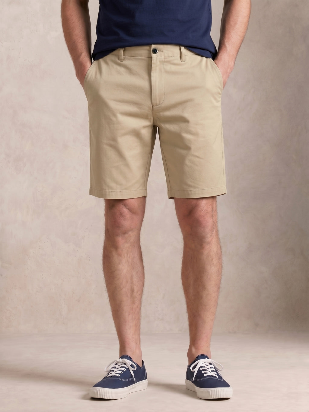 MEILIHUA Men's 9" Inseam Flat Front Golf Shorts, Tailored Fit Casual Chino Shorts with Stretch Waistband