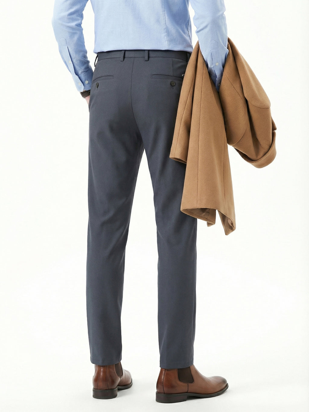 MEILIHUA Men's Stretch Dress Pants - 4-Way Elastic Straight Fit for Fall/Spring (280GSM)