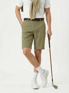 MEILIHUA Men's 9" Golf Shorts with Hidden Expandable Waist, Flat Front Dress Shorts, Lightweight Performance Bermuda