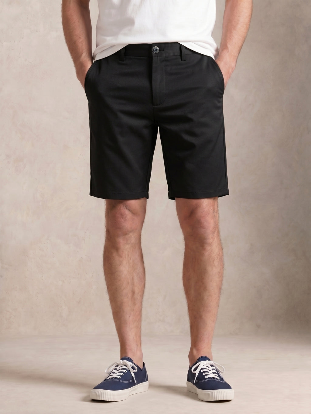MEILIHUA Men's 9" Inseam Flat Front Golf Shorts, Tailored Fit Casual Chino Shorts with Stretch Waistband