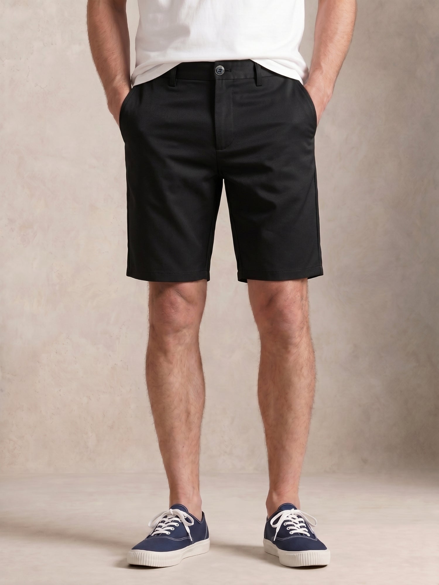 MEILIHUA Men's 9" Inseam Flat Front Golf Shorts, Tailored Fit Casual Chino Shorts with Stretch Waistband
