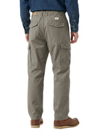 Men's Heavyweight Cargo Pants Regular Fit 100% Cotton Multi-Pocket Work Trousers with Elastic Waist