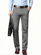 MEILIHUA Men's Premium Cotton Dress Pants - Business Casual Straight Fit with Subtle Embroidery