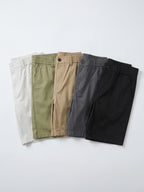 MEILIHUA Men's Stretch Cotton Chino Shorts 5-Pack, Casual Flex Elastic Waist Flat Front Summer Shorts with Pockets (White, Khaki, Black, Grey, Olive)
