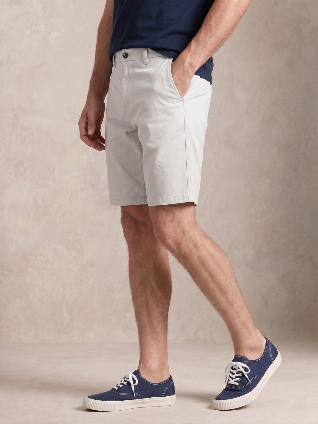 MEILIHUA Men's 9" Inseam Flat Front Golf Shorts, Tailored Fit Casual Chino Shorts with Stretch Waistband