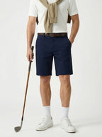 MEILIHUA Men's 9" Golf Shorts with Hidden Expandable Waist, Flat Front Dress Shorts, Lightweight Performance Bermuda
