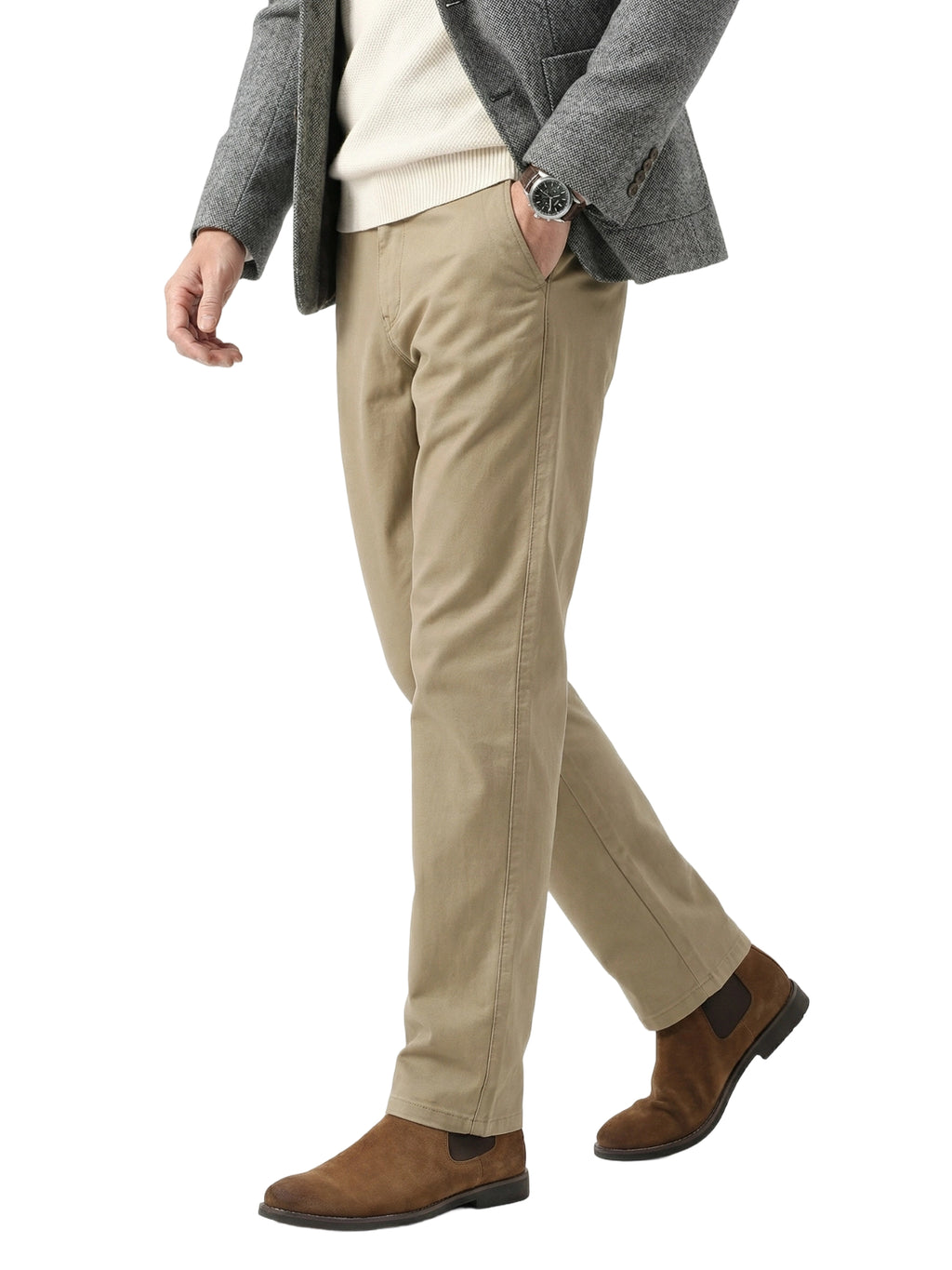 MEILIHUA Men's Stretch Chino Pants – 97% Cotton Business Casual Trousers with Comfort Waist – Lightweight Straight Fit for Work & Golf