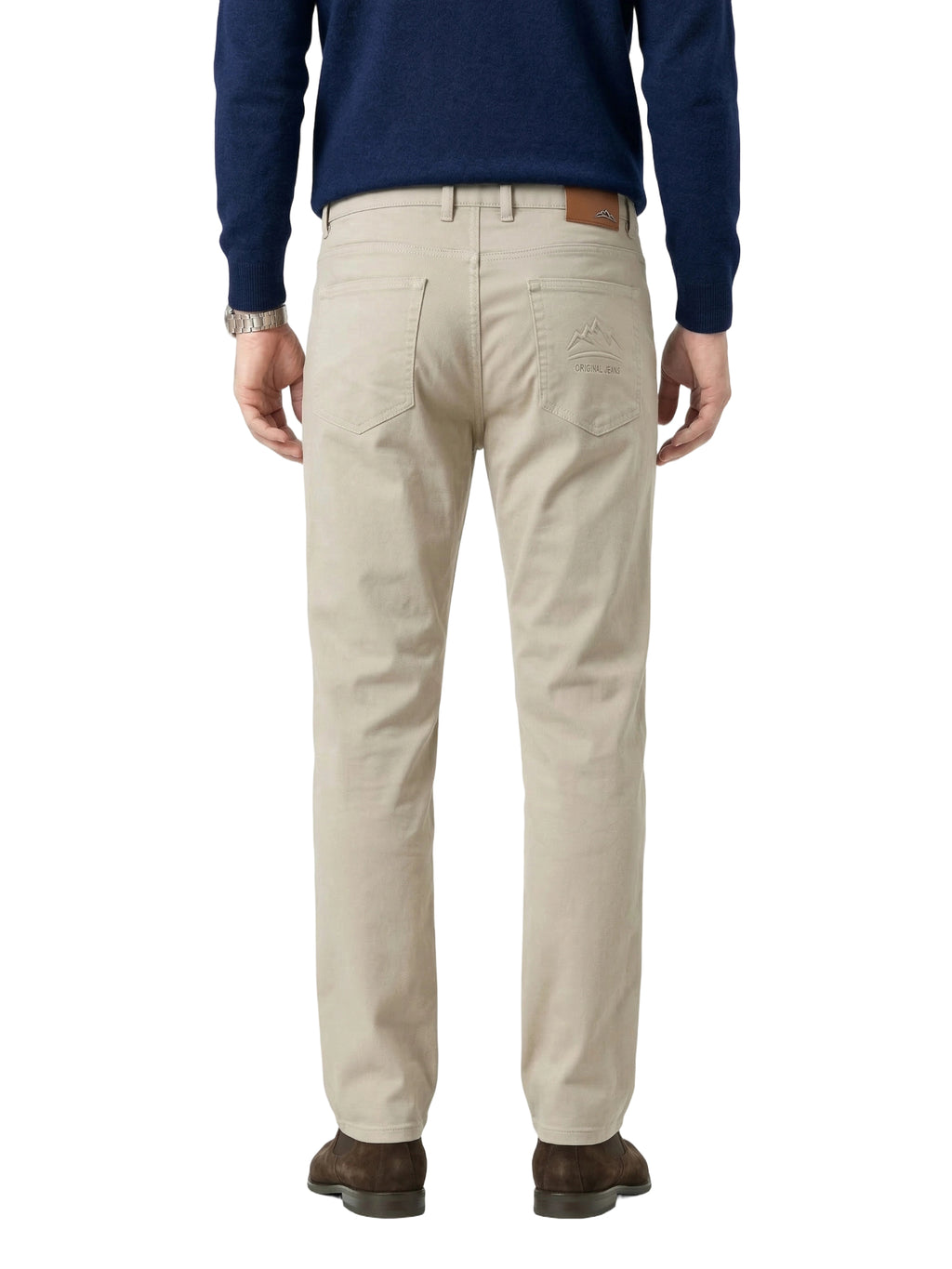 Men's Heavyweight Cotton-Blend Casual Pants - 360GSM Straight Cut with Embossed Detailing (94% Cotton)