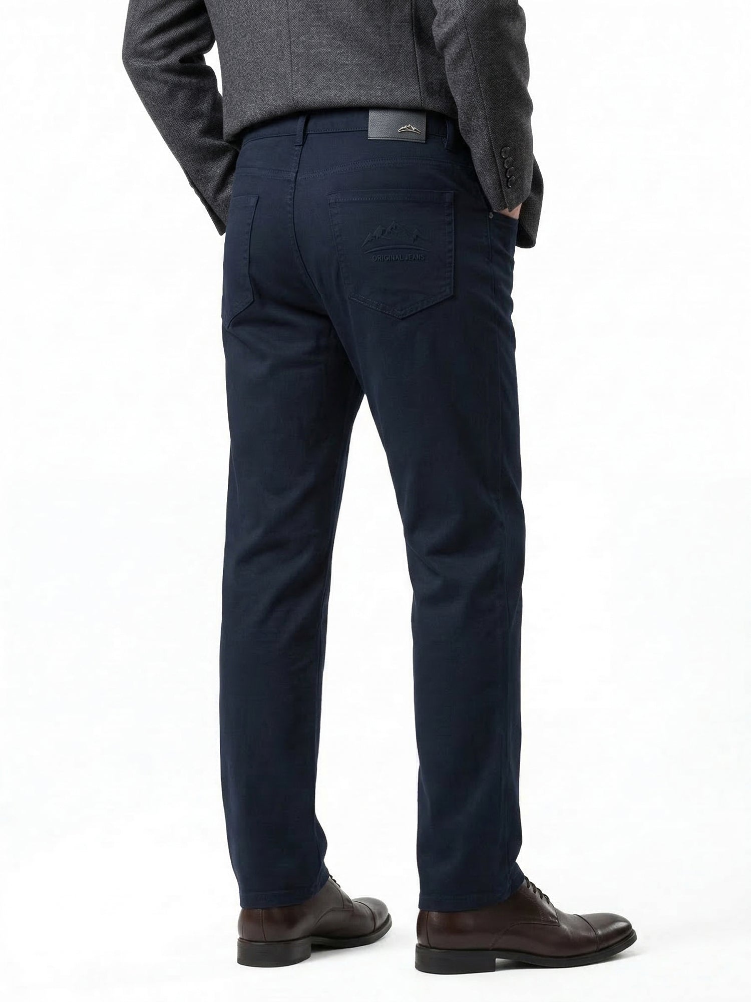 Men's Heavyweight Cotton-Blend Casual Pants - 360GSM Straight Cut with Embossed Detailing (94% Cotton)
