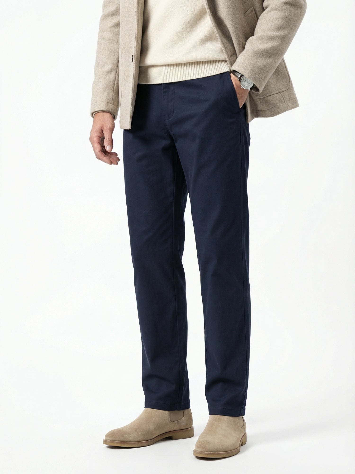 MEILIHUA Men's Stretch Chino Pants – 97% Cotton Business Casual Trousers with Comfort Waist – Lightweight Straight Fit for Work & Golf