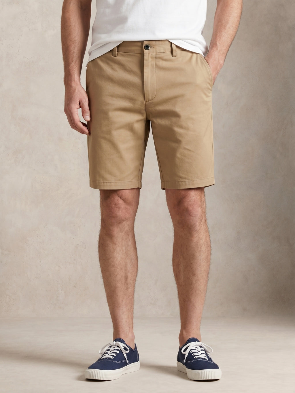 MEILIHUA Men's 9" Inseam Flat Front Golf Shorts, Tailored Fit Casual Chino Shorts with Stretch Waistband