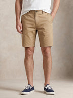 MEILIHUA Men's 9" Inseam Flat Front Golf Shorts, Tailored Fit Casual Chino Shorts with Stretch Waistband