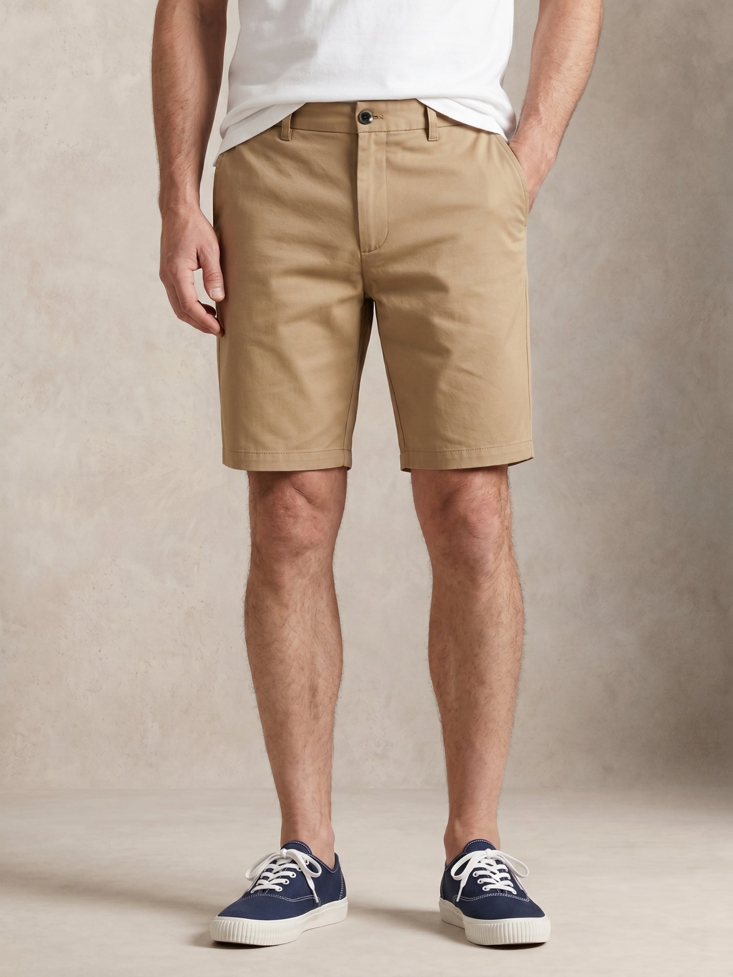 MEILIHUA Men's 9" Inseam Flat Front Golf Shorts, Tailored Fit Casual Chino Shorts with Stretch Waistband