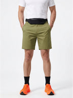 MEILIHUA Men's Stretch Cotton Chino Shorts 5-Pack, Casual Flex Elastic Waist Flat Front Summer Shorts with Pockets (White, Khaki, Black, Grey, Olive)