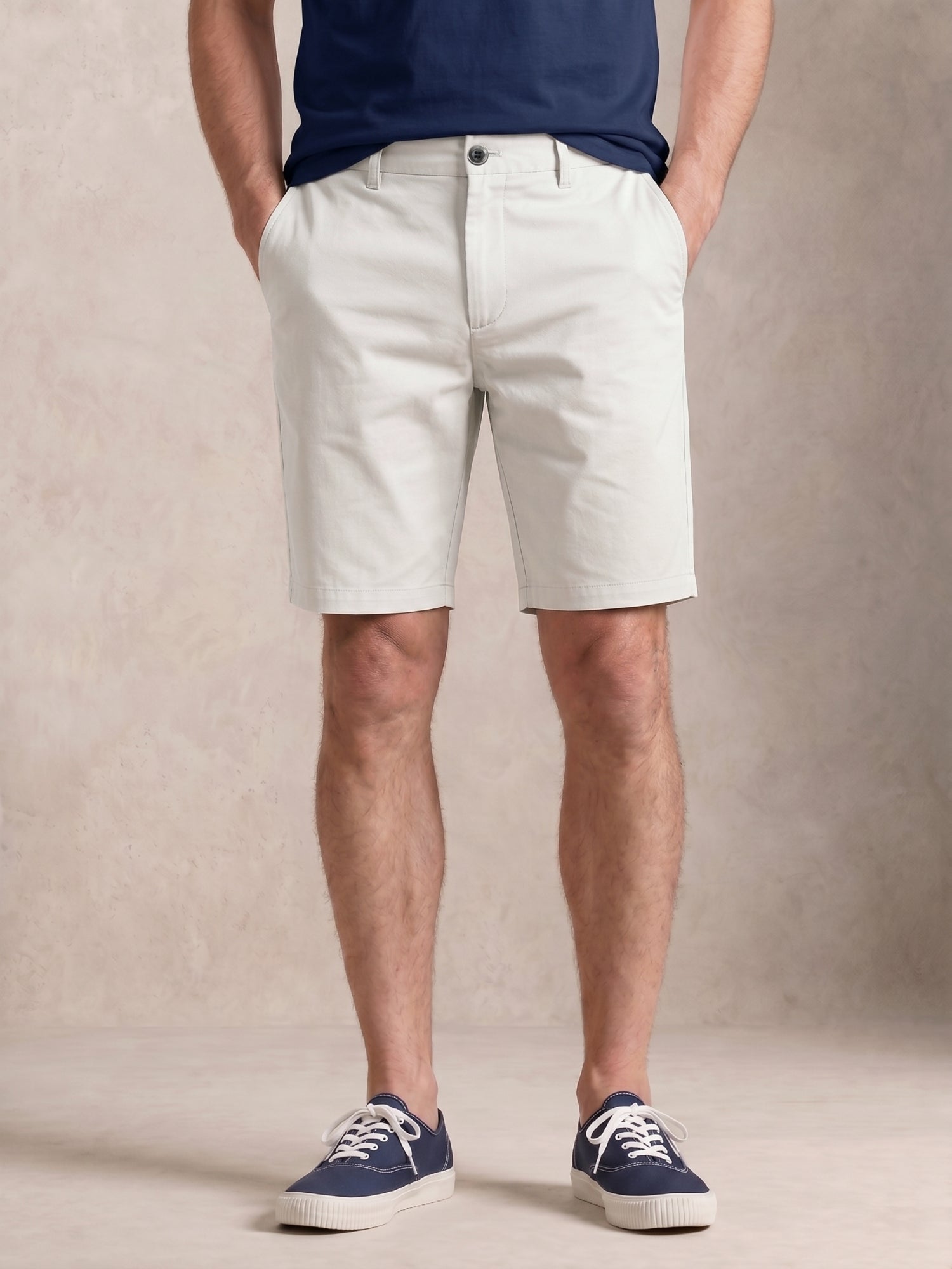 MEILIHUA Men's 9" Inseam Flat Front Golf Shorts, Tailored Fit Casual Chino Shorts with Stretch Waistband